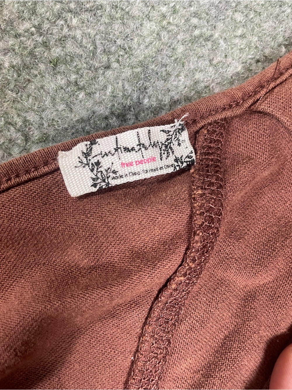 Free People Rust Brown Puff-Sleeve Jumpsuit - Picture 3 of 9